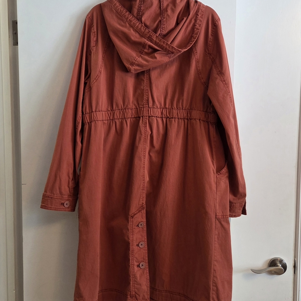 ANTHROPOLOGIE Longline Anorak Utility Jacket Large Terracotta - Picture 5 of 9
